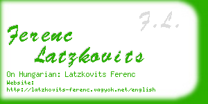 ferenc latzkovits business card